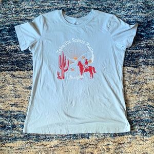 Take the scenic route light blue women’s Wrangler T-Shirt